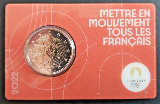 [197125362177] France 2 Euros 2022 brilliant uncirculated coin Paris Olympics