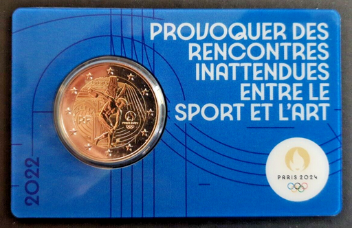 [197125365107] France 2 Euros 2022 brilliant uncirculated coin Paris Olympics