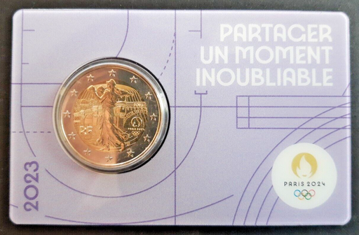 [197125366953] France 2 Euros 2023 brilliant uncirculated coin Paris Olympics
