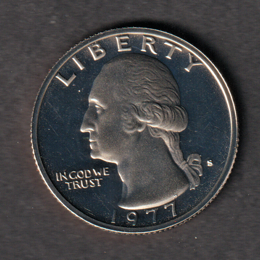 [197125570370] USA quarter 25 cents 1977-S proof from set uncirculated Washington