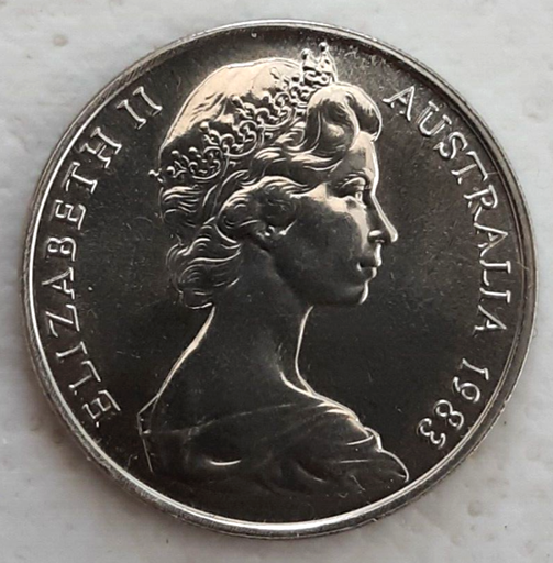 [196142561222] Australia 1983 10 Cents coin uncirculated in a 2x2 coin folder ex mint set