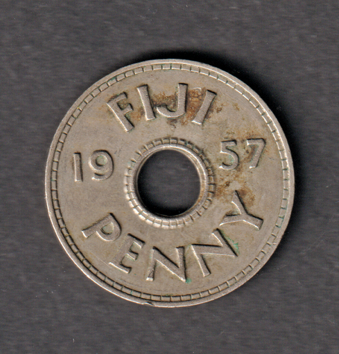 [197128062972] Fiji 1957 1 penny coin circulated condition