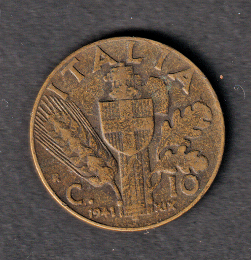 [197130786833] Italy 10 Centesimi 1941 coin great circulated condition