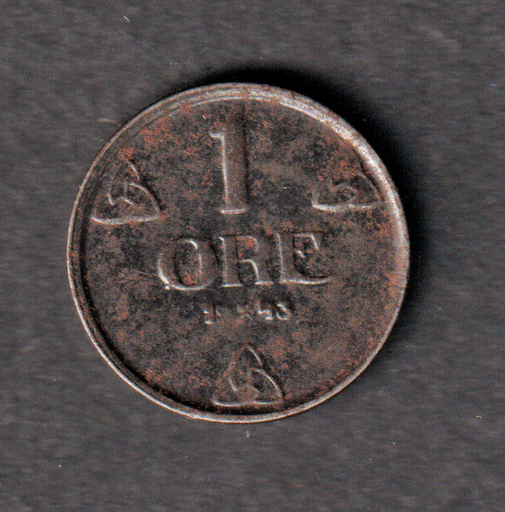 [197130994653] Norway WWII occupation coinage 1 ore 1943 iron circulated condition