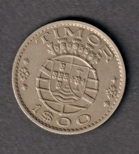 [197131272833] Timor 1958 1 Escudo coin nice circulated condition uncommon