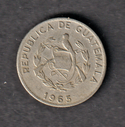 [197131458476] Guatemala 5 centavos 1965 coin nice circulated condition