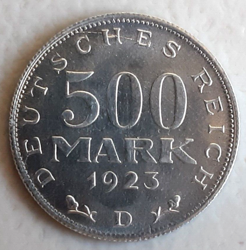 [195777578027] Germany 500 Mark 1923 D aluminium coin great lightly circulated condition