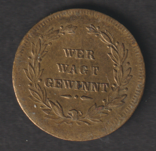 [197239242521] Germany 19th century Wer Wagt Gewinnt Fortuna gaming token