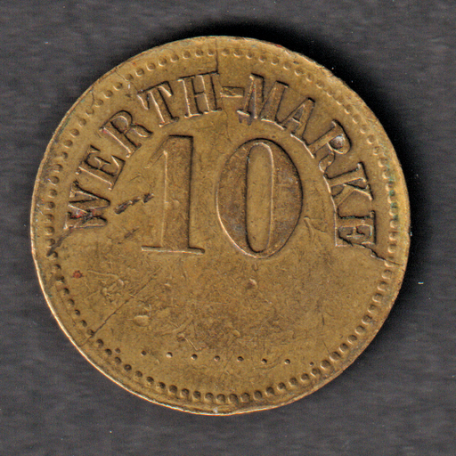 [197239345218] Imperial Germany 10 Werth Marke trade token thick 1 variety