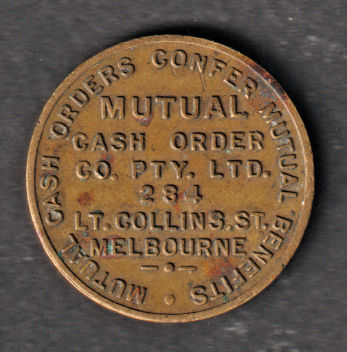 [197240028077] Australia Mutual Cash Order Co Melbourne advertising token