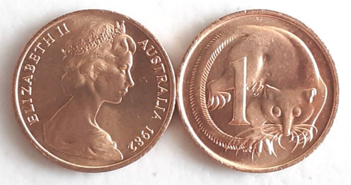 [195896996894] Australia 1 cent coin 1982 lightly circulated Red rare in this condition