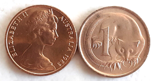 [195897036466] Australia 1 cent coin 1983 lightly circulated Red rare in this condition