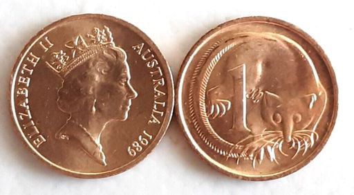 [195897149883] Australia 1 cent coin 1989 lightly circulated Red rare in this condition
