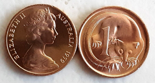 [195897240638] Australia 1 cent coin 1979 lightly circulated Red rare in this condition