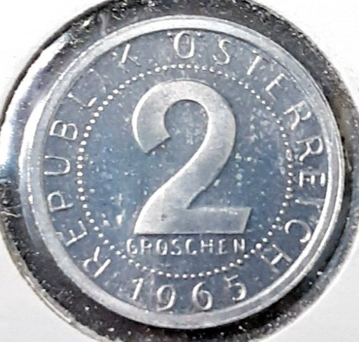 [196579239315] Austria 2 Groschen coin 1965 uncirculated condition
