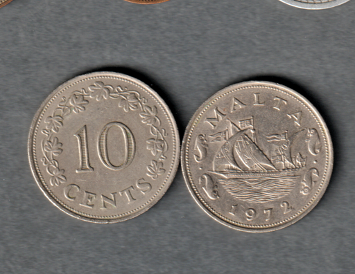 [196968694650] Malta 1972 10 cents coin circulated condition uncommon