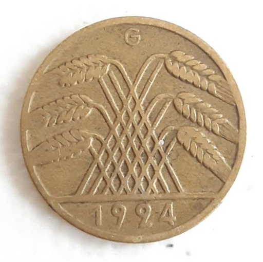 [196970002924] Germany 10 Pfennig 1924-G coin circulated condition