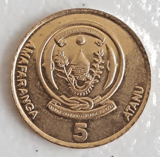 [196970265657] Rwanda 2003 5 Amafarnaga Francs coin nice circulated condition low mintage