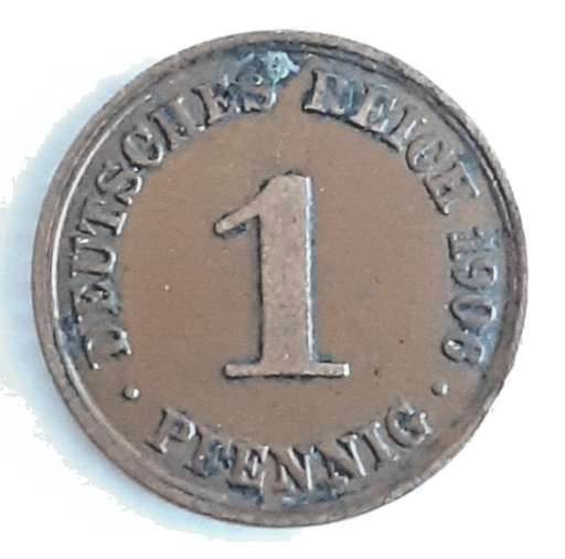 [196970418730] Imperial Germany 1 Pfennig 1906-A Berlin coin nice circulated condition