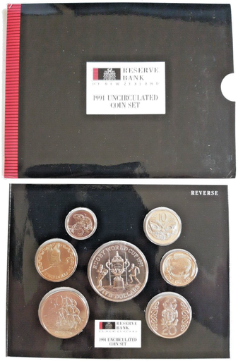[197163967676] New Zealand 1991 Year coin set brilliant uncirculated in original packaging