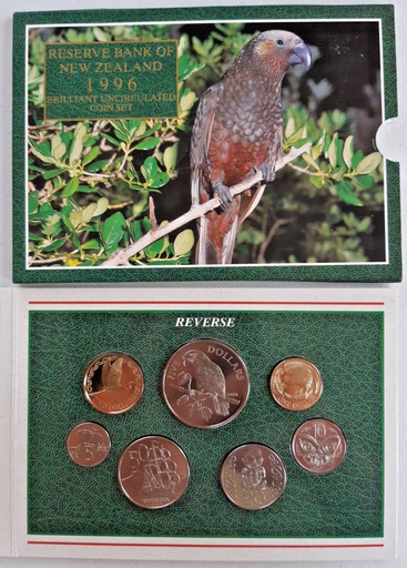 [197164001341] New Zealand 1996 Year coin set brilliant uncirculated in original packaging