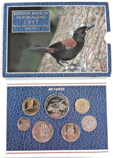 [197164006675] New Zealand 1997 Year coin set brilliant uncirculated in original packaging
