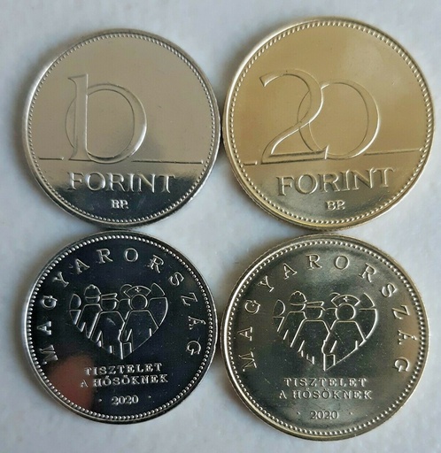 [194881769063] Hungary 2020 10 20 Forint pair of coins commemorating emergency workers