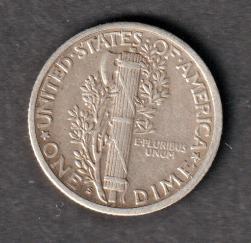 [197168905536] USA Mercury dime 10c 1941-S .900 silver coin circulated condition small S var