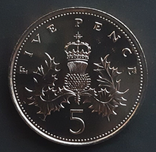 [196264956111] Great Britain 5 pence uncirculated coin 1983