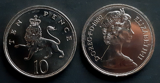 [196264977061] Great Britain 10 pence uncirculated coin 1982