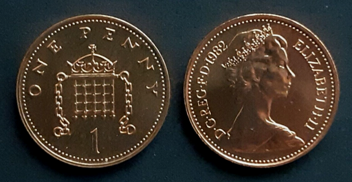 [196265010579] Great Britain 1 pence uncirculated coin 1982