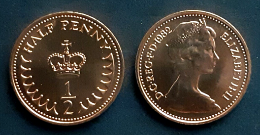 [196265012973] Great Britain 1/2 pence uncirculated coin 1982