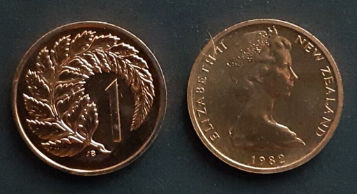 [196265055819] New Zealand 1 Cent coin 1982 brilliant uncirculated