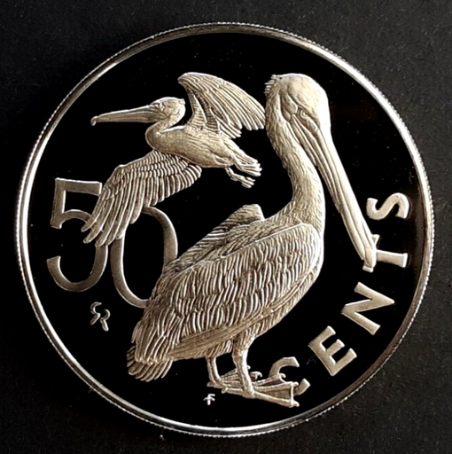 [196267563249] British Virgin Islands 50 Cents proof coin 1975