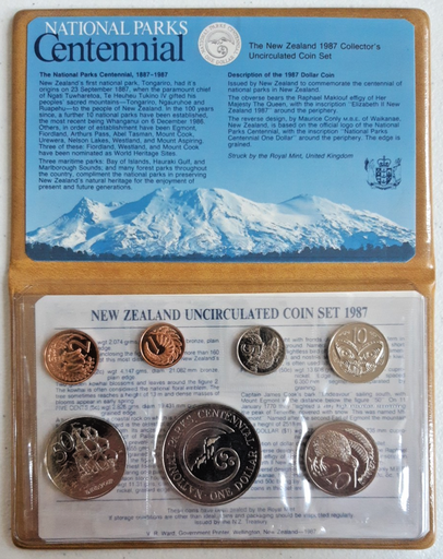 [197262001598] New Zealand 1987 Year uncirculated coin set in original packaging