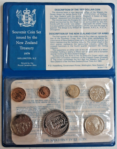 [197262069681] New Zealand 1979 Year uncirculated coin set in original packaging