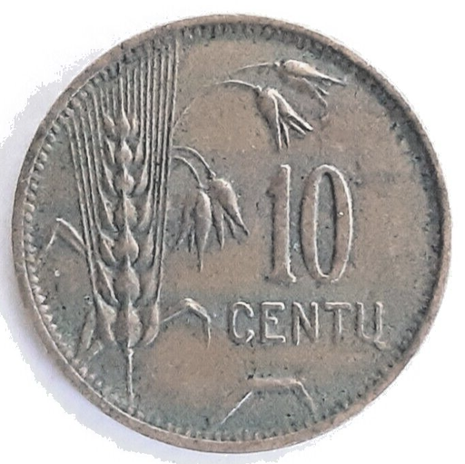 [196677302416] Lithuania 10 Centu 1925 coin circulated condition rare