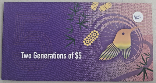 [196472416814] Australia two generations of $5 5 dollar NPA set uncirculated