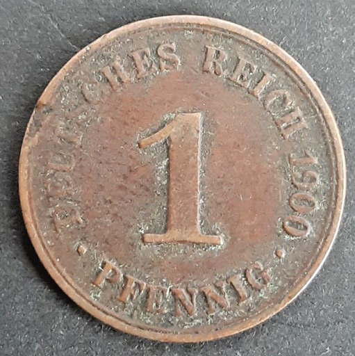 [196528944849] Imperial Germany 1 Pfennig 1900-A coin circulated condition