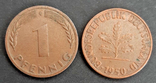 [196529103734] Germany 1 Pfennig 1950-G coin circulated condition