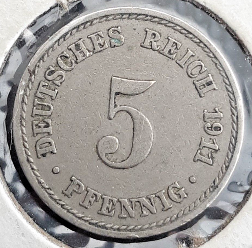[196529291188] Germany 5 Pfennig 1911-A coin circulated condition
