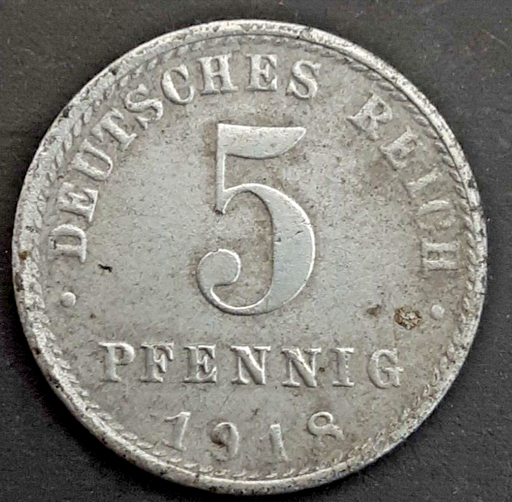 [196529321577] Germany 5 Pfennig 1918-A coin circulated condition