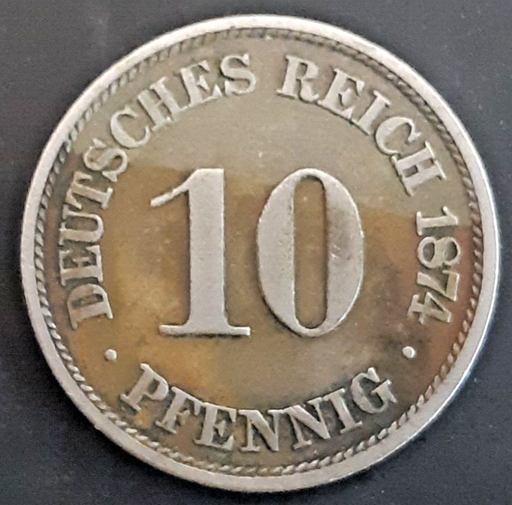 [196529445805] Imperial Germany 10 Pfennig 1874-A coin circulated condition