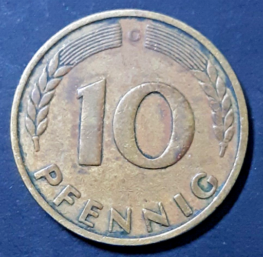 [196529508623] Germany 10 Pfennig 1949-G coin circulated condition