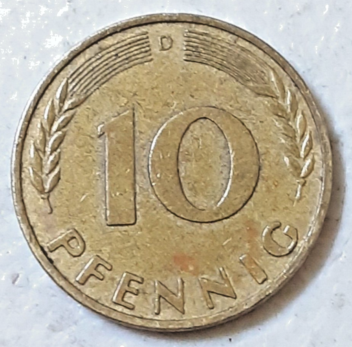 [196680224249] Western Germany 10 Pfennig 1950-D coin circulated condition