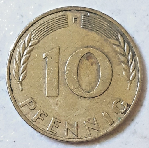 [196680227464] Western Germany 10 Pfennig 1950-F coin circulated condition
