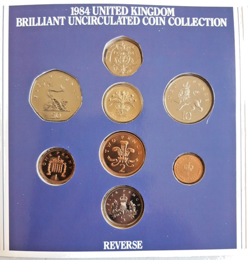 [197282484263] Great Britain 1984 Year coin set uncirculated condition