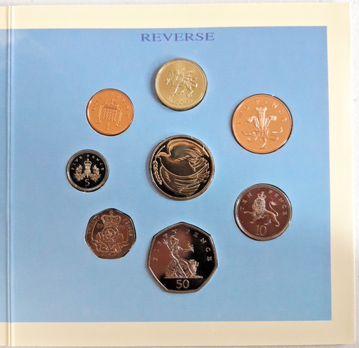 [197282563015] Great Britain 1995 7 coin set uncirculated on card feat £2, 1 & 50 20 10 5 2 1d
