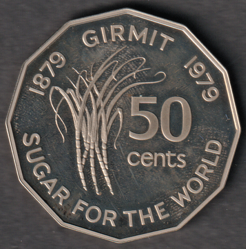 [197284756711] Fiji uncirculated 50 fifty cents 1979 Girmit FAO coin proof in case