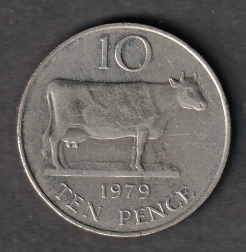 [197285095390] Guernsey 10 pence 1979 coin low mintage lightly circulated